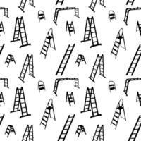 Seamless pattern of ladder silhouette. vector illustration.