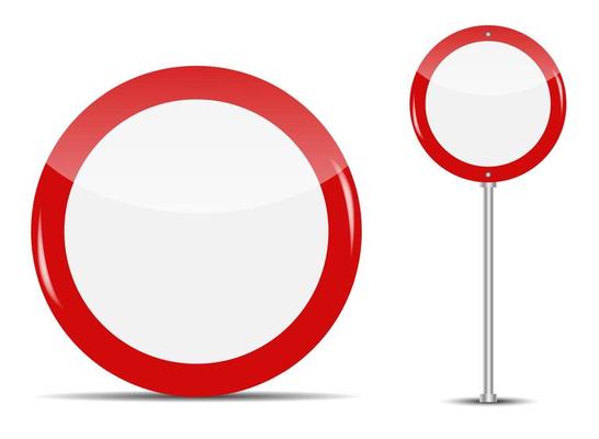 Vector Blank Traffic Sign isolated on white background