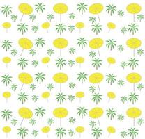 Palm trees, umbrellas seamless pattern. Vector illustration.