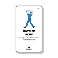 Bottled Water Carrying Man On Shoulder Vector