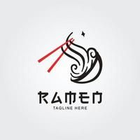 concepto de logotipo de restaurante de fideos asiáticos vector