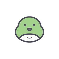 Cute animal face character turtle face with minimalist monoline flat design illustration vector