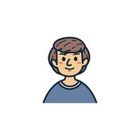 Nice boy children face portrait flat illustration for profile picture vector