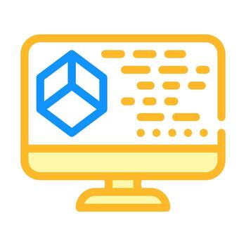 programación vr color icono vector ilustración plana