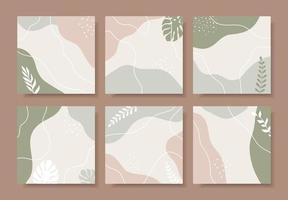 Collection of abstract modern backgrounds in pastel colors. vector