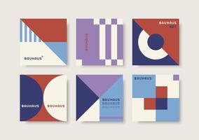 Set of abstract cards with geometric elements. vector