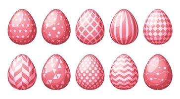 Collection of eggs with geometric patterns. vector