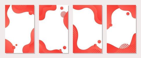 Dynamic style banner design set with fluid coral gradient shapes. vector