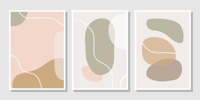 conjunto de plantillas elegantes con formas abstractas en colores pastel. vector