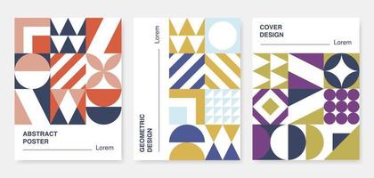 Minimalist style posters set. Abstract geometric coveres collection. vector