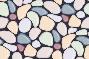 Seamless pattern with smooth pebble. Colorful seaside wet pebble. vector