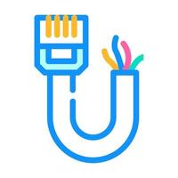 ilustración de vector de icono de color de cable de datos y teléfono