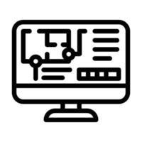 computer architect software line icon vector illustration