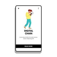 Digital Chain And Technology Addiction Vector