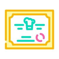 diploma cursos de cocina color icono vector ilustración