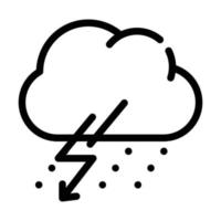 Lluvia tormenta y relámpagos línea icono vector ilustración