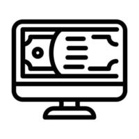 online money line icon vector illustration