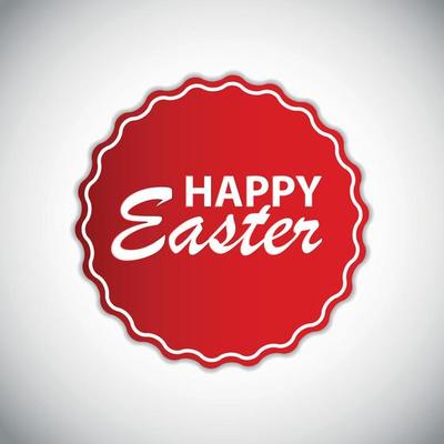 Happy Easter Label Vector Illustration