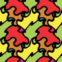 Seamless Pattern. Abstract Psychedelic Art Background. Vector Illustration.