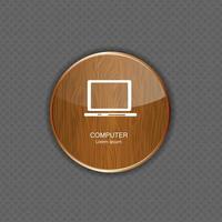 iconos de aplicaciones de madera de computadora vector