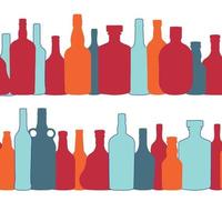 vector illustration silhouette alcohol bottle seamless pattern