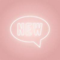 New neon sign. Glowing speech bubble with text NEW. vector