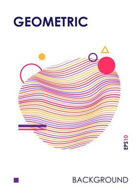 Trendy cover design template with abstract line shape.