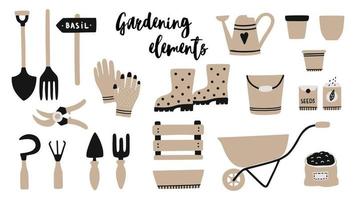 Vector illustration of garden tool elements