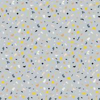 Terrazzo seamless pattern. Print in Classic italian type of floor style .  Vector abstract background with chaotic stains. Blue and yellow color.