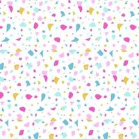 Abstract seamless pattern in terrazzo style. Bright summer color. Vector background. Print for wallpaper, backdrop, fabric, etc.