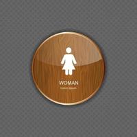 mujer madera aplicación iconos vector ilustración