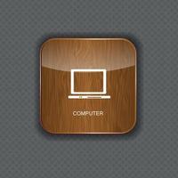 Computer wood application icons vector