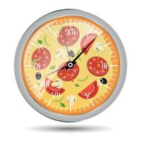 Ilustración de vector de concepto de reloj de pizza