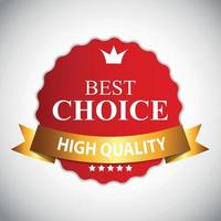 Best Choice Red Label with Ribbon Vector Illustration