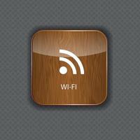 Wi-fi wood  application icons vector