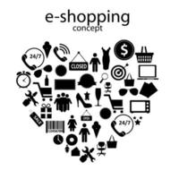 Ilustración de vector de iconos de concepto de e-shopping