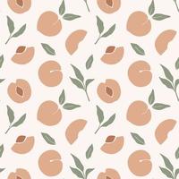 Trendy seamless pattern with peaches. Abstract peach fruits. vector