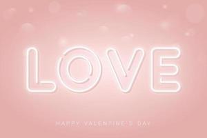 Love neon sign. Happy Valentine's day pink vector banner