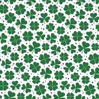 Clover leaves seamless pattern. Green Shamrock repetitive background. vector