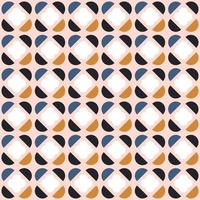 Abstract seamless geometric pattern with semicircles and clover shape in scandinavian style. vector