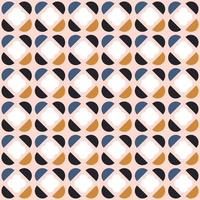 Abstract seamless geometric pattern with semicircles and clover shape in scandinavian style. vector