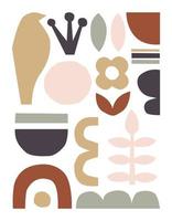 Vector paper cut pieces. Trendy abstract Paper cutouts collage.