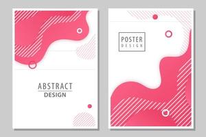 Set of 2 abstract posters. Liquid shapes. vector