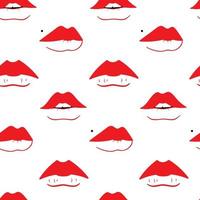 Seamless pattern with different sexy female lips shapes.