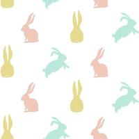 Seamless pattern with cute bunny silhouette. vector