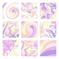 Set of Marble Patterns. Abstract Texture with Pastels Colors in vector. Template for your design. vector