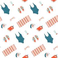 Minimal summer beach seamless pattern. Vector wallpaper. Good for print.