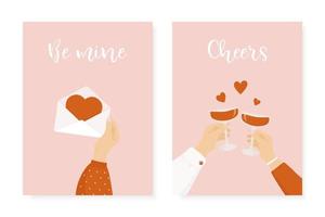 Set of two Happy St. Valentine's day posters.