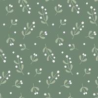 Seamless pattern with mistletoe twigs. vector