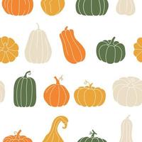 Fall print with pumpkins. Cute autumn seamless background. vector